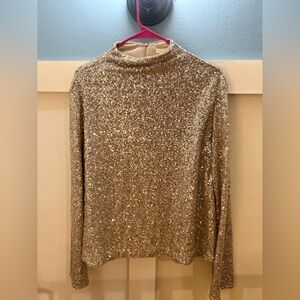 H&M Gold Sequin Blouse